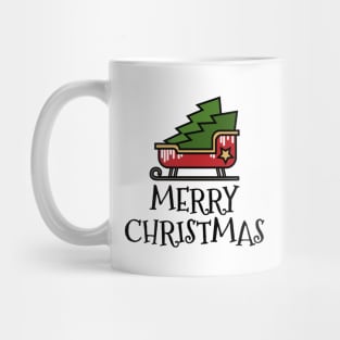 Santa Sleigh Merry Christmas Mug